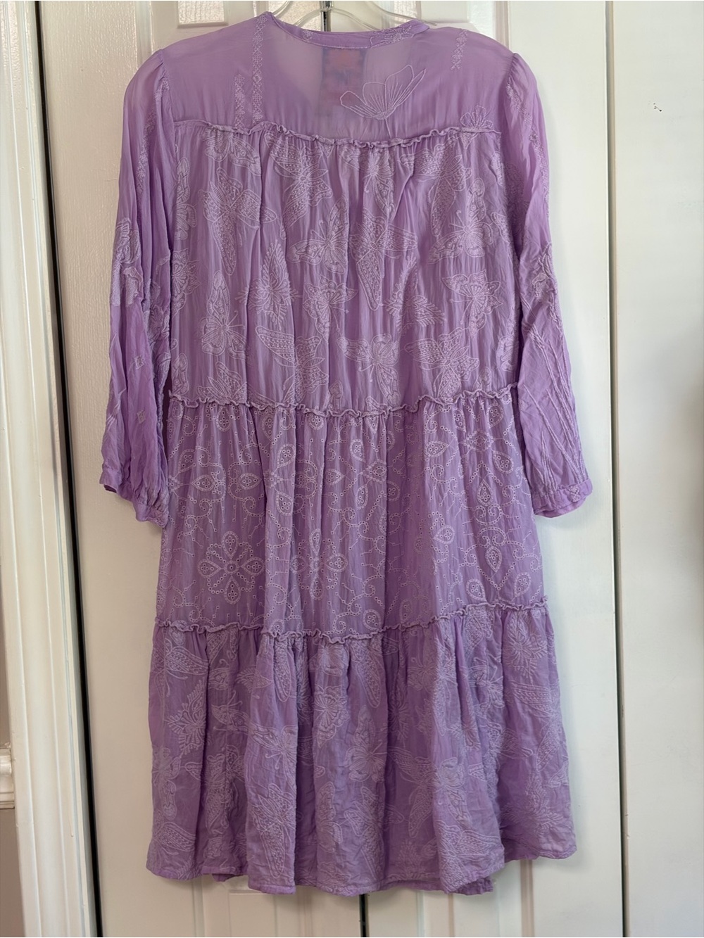 Johnny Was Eyelet Shirt Dress